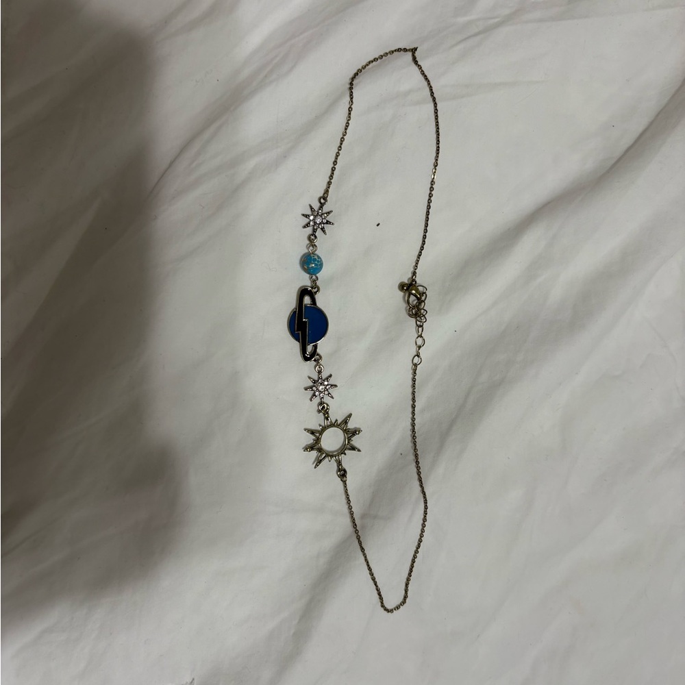 Elegant Blue and Gold Women's Necklace
